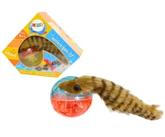 Lean Toys Interaktyvus kamuoliukas su pūkuota uodega, 14 cm