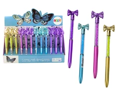 Lean Toys Elegantiškas tušinukas su deimantų dekoru ir mėlynu rašalu