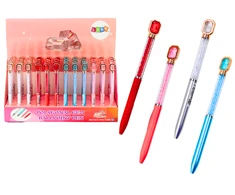 Lean Toys Rašiklis su kristalais, mėlynas 0.7mm
