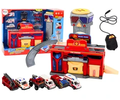 Lean Toys Komandinis gelbėjimo bazės žaislų rinkinys su 6 automobiliais