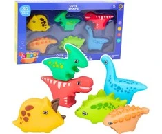 Lean Toys Guminiai vonios dinozaurai 6 žaislų rinkinys vaikams