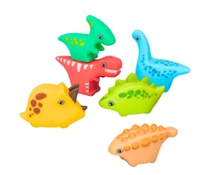 Lean Toys Guminiai vonios dinozaurai 6 žaislų rinkinys vaikams