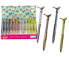 Lean Toys Paukščio formos rašiklis su mėlynu rašalu, 0.7 mm