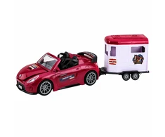 Lean Toys Kabrioletas su arklių priekaba raudonas