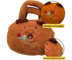 Lean Toys Pliušinis krepšys su kapibara ir rože, 20 cm