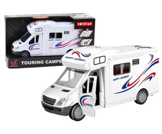 Lean Toys Automobilinis kemperis su baltomis šviesomis, garsais ir atidaromomis durimis