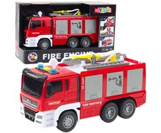 Lean Toys Žaislinis gaisrinės automobilis su vandens funkcija, šviesomis ir garsu