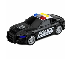 Lean Toys Policijos automobilis su šviesos ir garso efektais, juodas, 16,5 × 7 × 5 cm