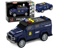 Lean Toys Žaislinis SWAT automobilis su šviesos ir garso efektais, tamsiai mėlynas, 15 × 6,5 × 6,5 cm