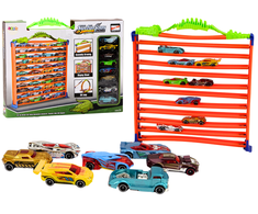 Lean Toys Garažas 2in1 automobilių spyruoklių kilpa
