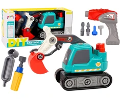 Lean Toys Vaikiškas surenkamas vikšrinis ekskavatorius