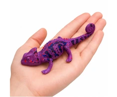 Lean Toys Chameleon Rubber Figurine Stretchable Realistic Violetinė Reptile 14 cm