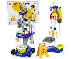 Lean Toys Rinkinys Do Sprzątania Dla Dzieci Vežimėlis Dulkių siurblys Mop Priedai 29 el.
