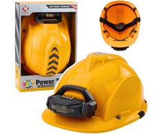 Lean Toys Vaikiškas statybininko šalmas su žibintuvėliu
