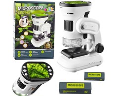 Lean Toys Vaikiškas mokomasis skaitmeninis mikroskopas su ekranu 200x-1000x