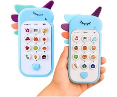 Lean Toys Vaikiškas edukacinis telefonas su šviesomis ir garsais mėlynas