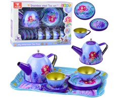 Lean Toys Vaikiškas metalinis arbatos servizas su undinėlės motyvu