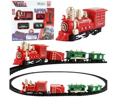 Lean Toys Klasikinis traukinio žaislas su bėgiais, 13 dalių