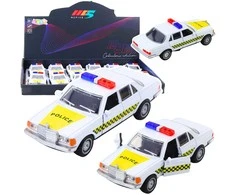 Lean Toys Policijos automobilis metalinis 1:32 su atidaromomis durimis 13 cm