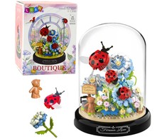 Lean Toys Gėlių Kompozicijos konstruktorius su Boružėlėmis Kupole, 596 vnt.
