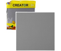 Lean Toys Pilka konstruktoriaus plokštė 25,5 x 25,5 cm
