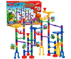 Lean Toys Konstruktorius su rutuliukų trasa, dinozaurų tema, įvairiaspalvis, 192 dalių