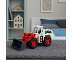 Lean Toys Statybinis žaislas ekskavatorius buldozeris su judančiu kaušu ir šviesomis