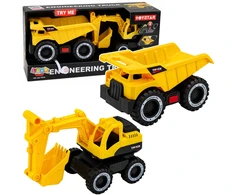 Lean Toys Statybinių mašinų rinkinys geltonas ir juodas 2 vnt.