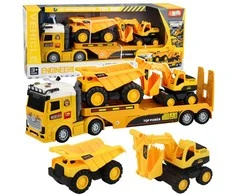 Lean Toys Statybinių mašinų rinkinys geltonas 3 vnt.