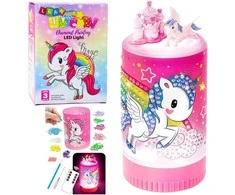 Lean Toys Lamp Kūrybinis rinkinys Vienaragis stiklainyje Deimantai Naktinė lempa Nuotolinio valdymo pultas „pasidaryk pats“