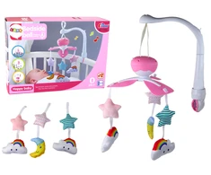 Lean Toys Rožinė vaikiška karuselė su muzika