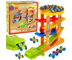 Lean Toys Automobiliukų trasa su paleidėju 5 lygiai