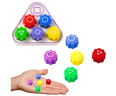 Lean Toys Gonggi žaidimo kauliukų rinkinys su trikampiu stovu