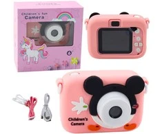 Lean Toys Vaikiškas skaitmeninis fotoaparatas „Rožinė Pelė“ 48 Mpx HD
