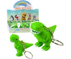 Lean Toys Dinozauras LED Raktų Pakabukas su Garsu, 6x5.5 cm