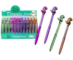 Lean Toys Dinozaurų rašiklis su deimantais, mėlynas, 0,7 mm