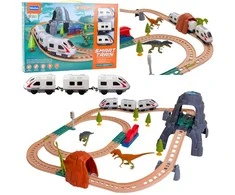 Lean Toys Elektrinis traukinys su dinozaurais, šviesomis ir garsais, 76 cm