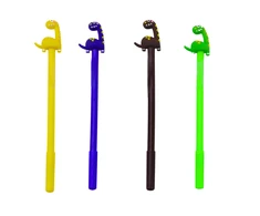 Lean Toys Dinozaurų rašiklis su keičiamu užpildymu ir juodu dangteliu