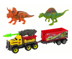 Lean Toys Figūrėlių rinkinys Dinozaurai su raketų automobiliu ir puspriekabe LeanToys
