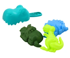 Lean Toys Dinozaurų Smėlio Žaislų Rinkinys su Piltuvu ir Formelėmis, 7 dalys