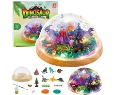 Lean Toys Naktinė lemputė vaikams - terariumas su dinozaurais ir melodijomis