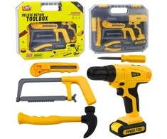 Lean Toys 12 dalių įrankių rinkinys su gręžtuvu ir dėklu