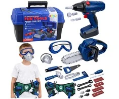Lean Toys Įrankių rinkinys juoda ir mėlyna 30 vnt.