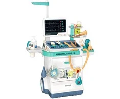 Lean Toys Medicininis vežimėlis su gydytojo priedais, 26 dalys