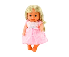Lean Toys Lėlė su šviesiai rožine suknele