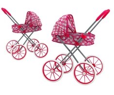 Lėlių vežimėlis Lean Toys su dideliais ratais, rožinis