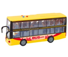 Lean Toys Geltonas dviaukštis autobusas 1:16