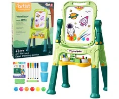 Lean Toys Dvipusė magnetinė lenta su stovu 48 vnt.
