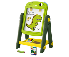 Lean Toys Dvipusė magnetinė lenta vaikams su stoveliu, 49x34x26 cm, žalia