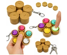 Lean Toys Suktukas-raktų pakabukas su 5 šviečiančiais koldūnais, daugiaspalvis, 9,5 × 9,5 × 3,5 cm